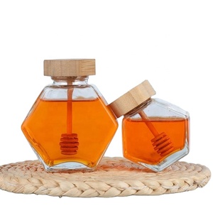 Hot Sale 380ml Honey <b>Jar</b> Glass Food Storage Container Bottle Glass Unique <b>for</b> <b>Jam</b> Decorative Honey <b>Jars</b> - Product Image 5