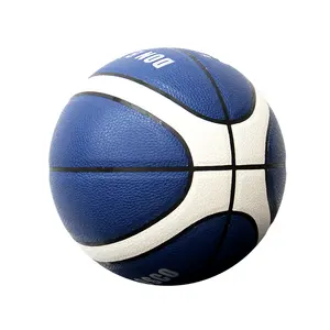 Aolan Blue And White Leather Basketball For Youth Competition And Training Mini Ball Customizable