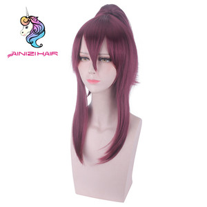 Ainizi 21'' Precio al por Mayor de Pelucas de Cosplay de Akali de League of Legends, Cabello Largo, Sedoso y Liso de Alta Calidad y Cola de Caballo - Product Image 4