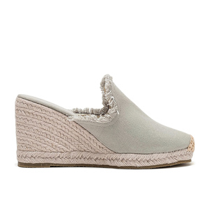 <span class=keywords><strong>Espadrilles</strong></span> <span class=keywords><strong>compensées</strong></span> décontractées couleur sauge pour femme, style mule sans talon, légères et antidérapantes, <span class=keywords><strong>mules</strong></span> d'été pour femme - Product Image 4