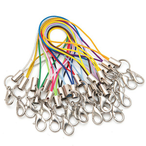 Correa de seguridad de doble bucle con cierre de langosta, cordón negro de 70 mm, chapado en aleación de zinc, para teléfono móvil y accesorio para muñecas de juguete - Product Image 4