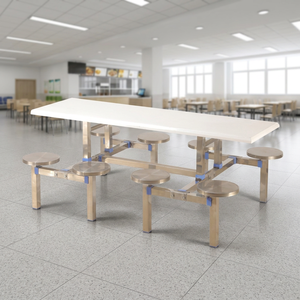 Mesas y Sillas de Comedor Escolares de Acero Resistente para <span class=keywords><strong>6</strong></span> Personas, con Logotipo Personalizado OEM ODM - Product Image 1