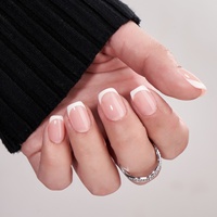 BTArtbox Faux Ongles Courts Carrés Faits Main à Coller Fournisseur en Gros Luxe Haute Qualité French Manucure en Gels Souples à Coller