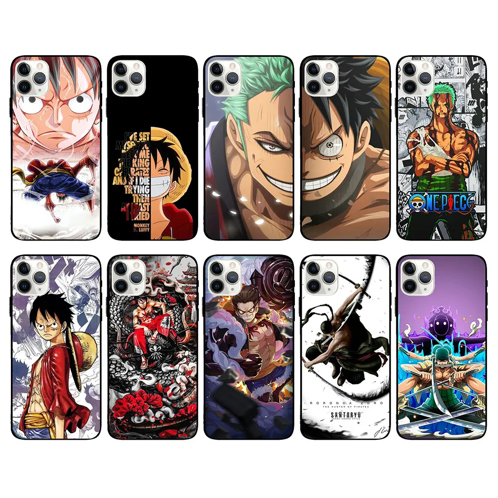 Smartphone Case for iphone 11 12 13 14 Pro Max Custom Cartoon Cool One Piece Luffy Zoro Design Soft Silicone Mobile Phone Covers