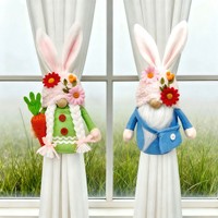 Attaches de rideau lapin de Pâques faits à la main, boucle en peluche pour la décoration de fenêtre de printemps, maison, hôtel, nouveau design