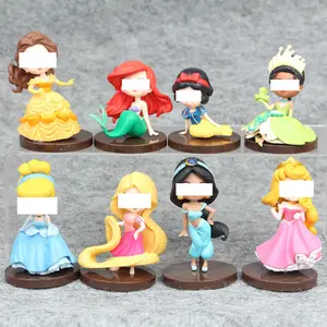 Wholesale Q version Princess doll set of 8pcs Princess Doll toys Action figure mini figure