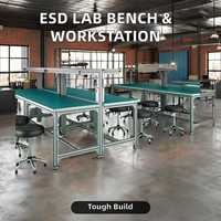 Banc de laboratoire antistatique au design moderne Table de travail industrielle ESD pour l'assemblage électronique dans les hôpitaux et les ateliers