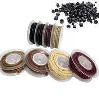 Micro-perles en aluminium doublées de silicone de 4 mm avec logo personnalisé, lot de 1000 pièces en pot pour extensions de cheveux I-Tip et micro-anneaux