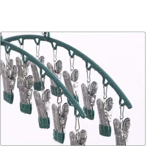 DS5578 10 clips en acier inoxydable cintres peu encombrants organisateurs de placard Legging organisateur pour placard métal Clips pantalon <span class=keywords><strong>cintre</strong></span> - Product Image 4