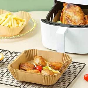 Papiers de cuisson professionnels jetables sans BPA pour friteuse à air, carrés 8 pouces, 50, 100 ou 125 pièces - Product Image 3