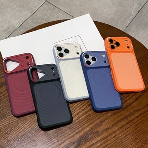 Funda magnética para teléfono móvil con diseño de ondas metálicas, colores puros, para iPhone 12 13 14 15 16 17 Pro Max, venta al por mayor - Product Image 1