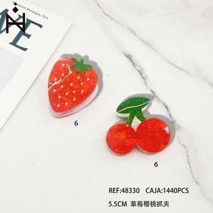 Fermacapelli a Forma di Fragola e Ciliegia 5,5 Cm Accessorio per Capelli da Donna - Product Image 1