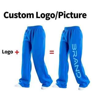 Custom Design Loose Oversized Fit Unisex Streetwear Straight Wide Leg Baggy Track Pants Men Jogger <strong>Sweatpants</strong> - Product Image 3