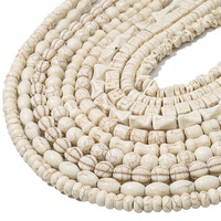 Accessoires de bijoux faits à la main en turquoise blanche synthétique-Perles d'espacement carrées cylindriques en vrac pour bricolage perles de corail en coquille d'os