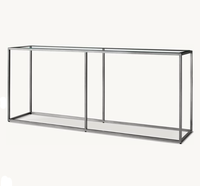 Table console en acier inoxydable de style minimaliste italien, cadre métallique, mobilier de luxe pour villa, hôtel, entrée, couloir