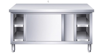 Meja Kerja Dapur Komersial Modern Stainless Steel Custom dengan Laci dan Papan Belakang, Mudah Dibersihkan, Finishing Perak