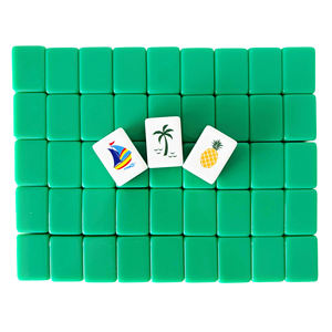 En Stock, 1.24*0.90*0.63 Pulgadas, Venta al por Mayor, 4 Capas, Acrílico Grabado, Lujo, 160 Piezas, Tema Oceánico, Verde, Fichas de Mahjong Americanas - Product Image 3