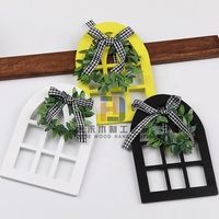 Cintas decorativas para ventanas de madera de arco de formas surtidas, marco de ventana de madera de varios estilos, manualidades para decoración de pared de granja para el hogar DIY