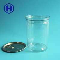350ml rond Transparent PET étanche sans BPA de qualité alimentaire facile à ouvrir emballage en plastique épicé collations boîtes d'épices