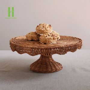 Nouveau produit bol festonné en rotin support à gâteau stockage de fruits OEM avec assiettes pour décoration de table du Vietnam vente en gros - Product Image 4