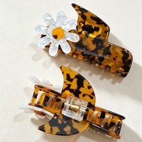 Jepit Rambut Bentuk Kelopak Bunga Segar Nan Delikat, Manis, Elegan, Kreatif, Kecil, Motif Daisy, Model Shark Back, Aksesoris Rambut PVC Buatan Tangan