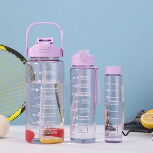 64 oz <span class=keywords><strong>2L</strong></span> Gradient 3-en-1 Time Marker Tumblers Vente en gros Bouteilles d'eau en vrac Bouteille d'eau en plastique Bouteilles <span class=keywords><strong>de</strong></span> sport - Product Image 4