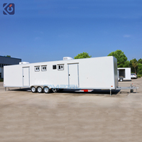 Grande remorque alimentaire mobile, camion de restauration rapide avec cuisine complète, grande remorque avec salle de bain, conteneur de bureau, salon, bar