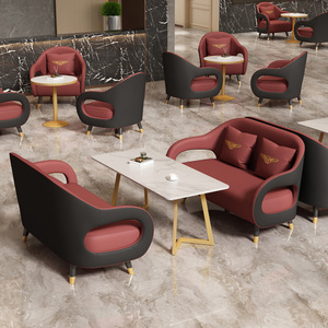 <b>Office</b> <b>Sofa</b> Set PU Leather High-Density Sponge Comfortable For Restaurant Commercial Space - Product Image 3