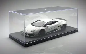 Custom Hot Wheels Acrylic Display Coval Acrylic Display Case 1:64 Base For Diecast Model Car Black Base