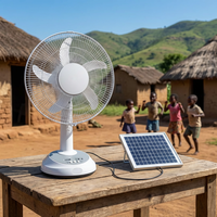 Ventilateur de table solaire rechargeable de 16 pouces avec lumière, ventilateur de camping portable à 3 vitesses avec moteur en cuivre et panneau solaire