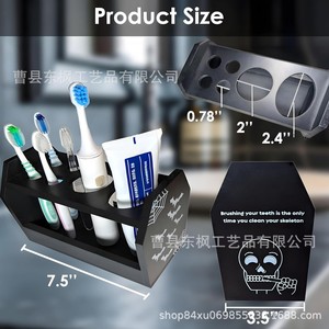 Support de toilette en bois créatif avec compartiments pour brosses à dents et dentifrice, porte-brosse à dents en bois massif pour hôtel - Product Image 5