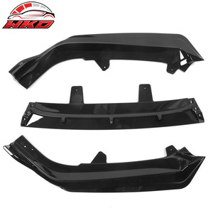 Front Bumper Lip For Honda Accord 2021-2022 IKON V1 Style 3PC Spoiler PP Gloss Black Diffuser Chin Guard Protector - Product Image 6