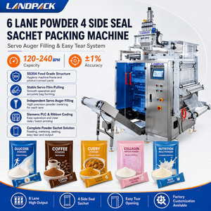 Máquina <span class=keywords><strong>de</strong></span> Envasado <span class=keywords><strong>de</strong></span> Sobres con Sellado Lateral para Alimentos Finos, Cacao, Especias, Nutrición, <span class=keywords><strong>Glucosa</strong></span>, Café Instantáneo y Leche en Polvo, <span class=keywords><strong>de</strong></span> 6 Carriles y Múltiples Vías - Product Image 1