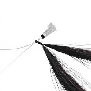 100% 天然雷米发双根羽毛接发，自然色人发接发，双拉式无缝羽毛接发 - Product Image 1