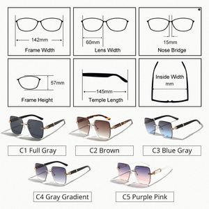 Gafas de Sol Cuadradas con Degradado de Moda y Logotipo Personalizado al por Mayor, Gafas de Sol Extra Grandes sin Montura con Protección UV para Hombre y Mujer - Product Image 6