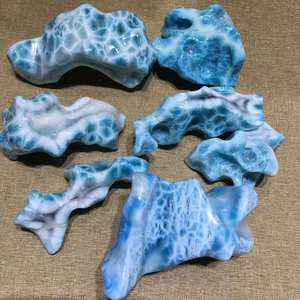 Pietre Curative di Cristallo Naturale all'Ingrosso, <span class=keywords><strong>Larimar</strong></span> Blu a Forma Libera per Decorazione - Product Image 1