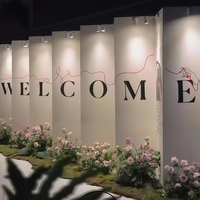 Panneau de bienvenue moderne multi-panneaux en PVC, support autoportant pour toile de fond, panneau de décoration d'entrée de mariage imprimé sur mesure