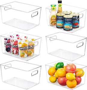 Paquete de 6 Recipientes Transparentes de PE para Almacenamiento de <span class=keywords><strong>Alimentos</strong></span>, Rectangulares, Libres de BPA, Aptos para Refrigerador, Duraderos, Fáciles de Limpiar, Capacidad de 1-3L, Diseño Moderno - Product Image 1