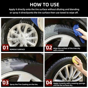 Limpiador y Abrillantador de Neumáticos con Espuma Premium: Pulimento para Ruedas de Alta Gama para un Acabado Brillante y Duradero - Product Image 3