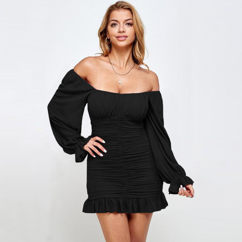 Elegant ladies casual women ruffle dresses sexy