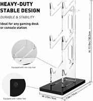 Kustom Pabrik akrilik transparan pemegang pengontrol 3 tingkat dan dudukan Headset untuk PS4 PS5 rak Tampilan akrilik