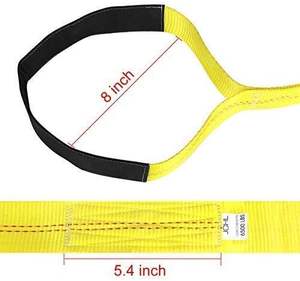 100% ポリエステルリフティングウェビングスリング貨物ラッシングストラップ1t ~ 10t容量黄色フラットパターン - Product Image 2
