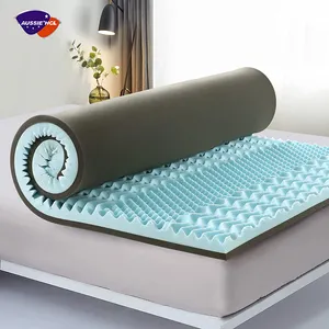 Más barato de la venta caliente King Queen doble tamaño colchones de cama de bambú Topper 5 7 Zone Twin XL gel de refrigeración colchón de espuma de memoria Topper