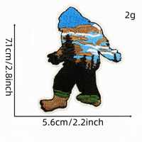 Patchs brodés Bigfoot Wild Man faits à la main, thermocollants, motif Gorille Homme Primitif, pour chapeaux