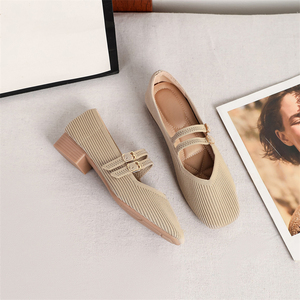 Nuevos Zapatos de Moda Transpirables para Mujer, Zapatos Casuales Cómodos para Caminar, Talla Grande 43, Zapatos Mary <span class=keywords><strong>Jane</strong></span> de Punto con Tacón Bajo para Mujer - Product Image 4
