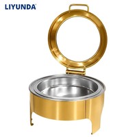 Liyunda – Ensemble de luxe pour service traiteur, chauffe-plats de buffet en acier inoxydable avec couvercle suspendu, idéal pour mariages et réceptions