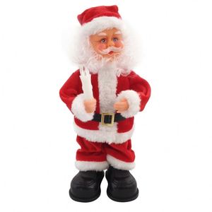 Santa Claus Cantante y Bailarín de Poliéster Ecológico de 23 cm, Funciona con Pilas, Decoración Navideña, Regalo para Niños, Oferta 2023 - Product Image 4