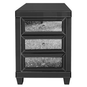 Coolbang Silver Mirror Crushed Diamond Nightstand <strong>Bedside</strong> With 3 Drawer <strong>Mirrored</strong> Bed Side Table Modern - Product Image 5
