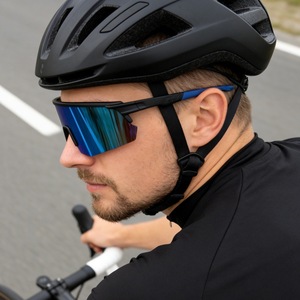 Lunettes de cyclisme à demi-cadre avec verres miroir, lunettes de sport d'extérieur coupe-vent - Product Image 1