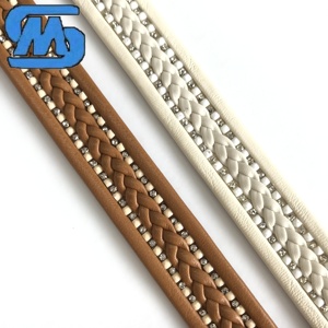 <span class=keywords><strong>Cord</strong></span>ón de PU con Pedrería para la Parte Superior de Sandalias de Diseñador de Verano - Product Image 1